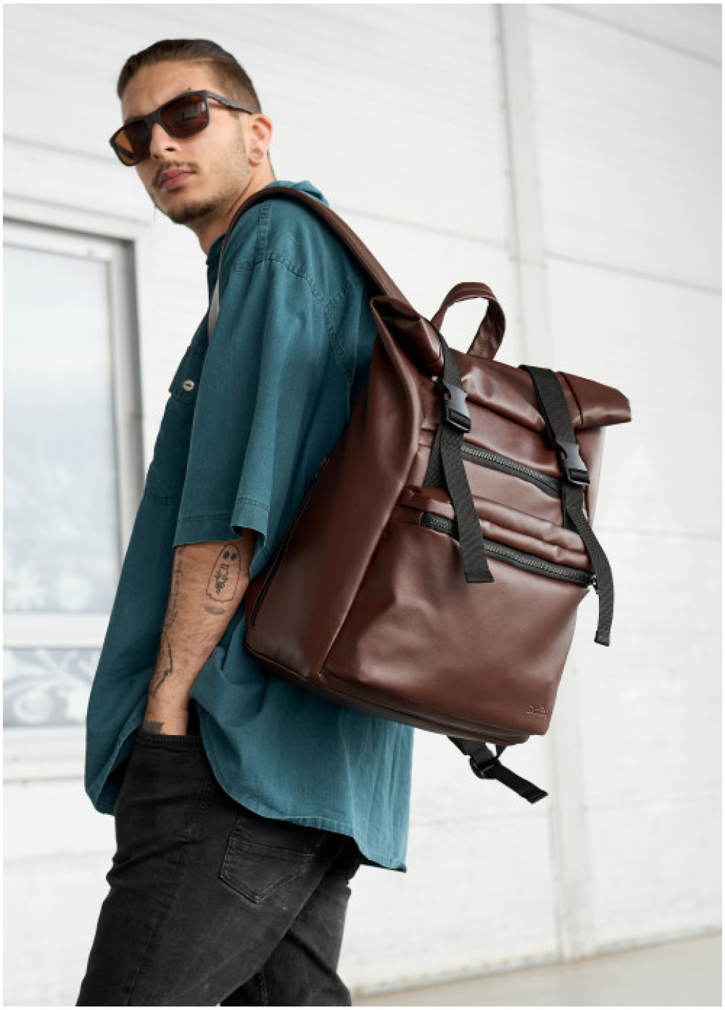 Чоловічий рюкзак ролл Sambag  RollTop LTT шоколадний