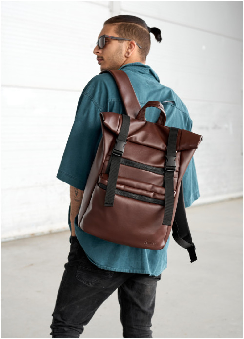Чоловічий рюкзак ролл Sambag  RollTop LTT шоколадний