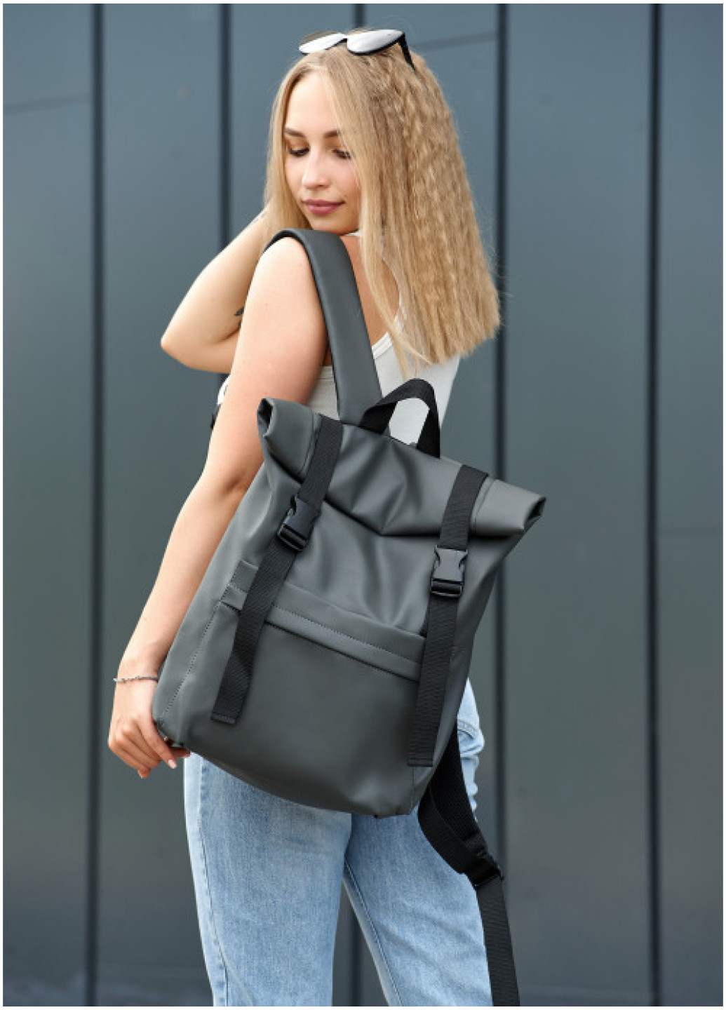 Рюкзак жіночий ролл Sambag RollTop LSH графітовий