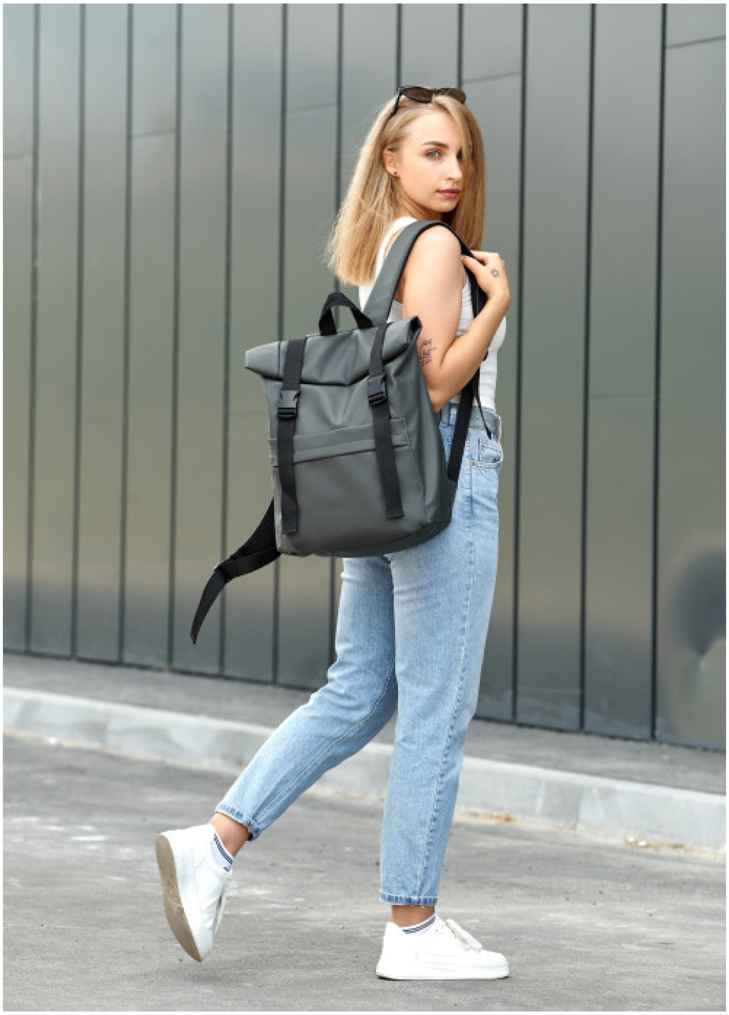 Рюкзак жіночий ролл Sambag RollTop LSH графітовий