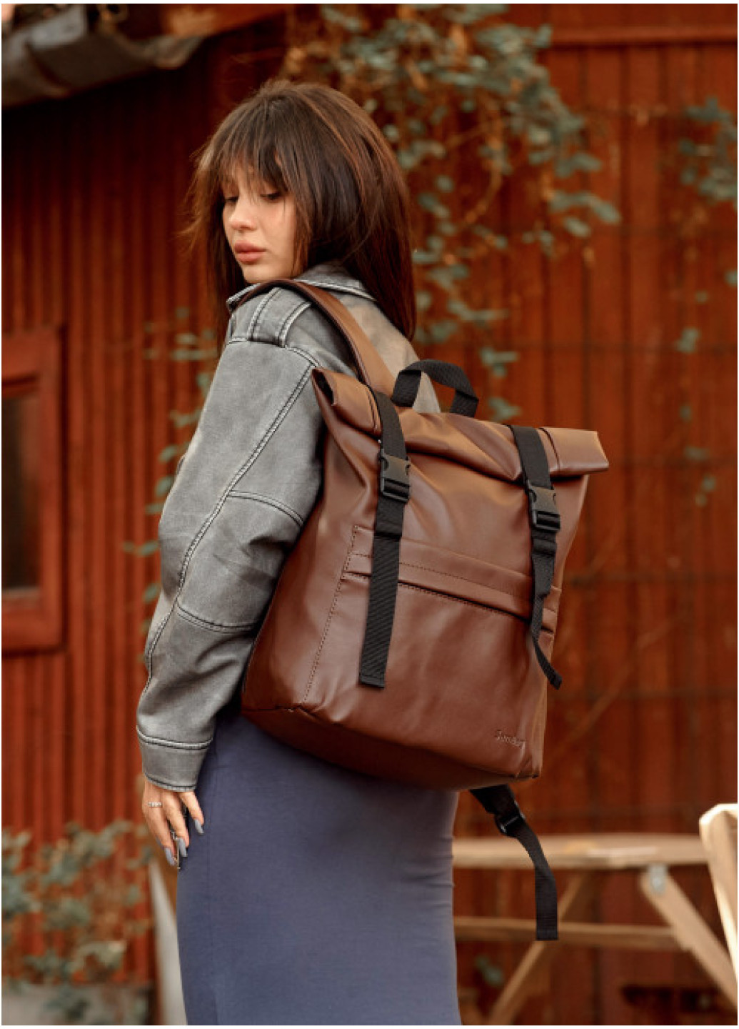 Рюкзак ролл Sambag жіночий RollTop Milton lh шоколадний