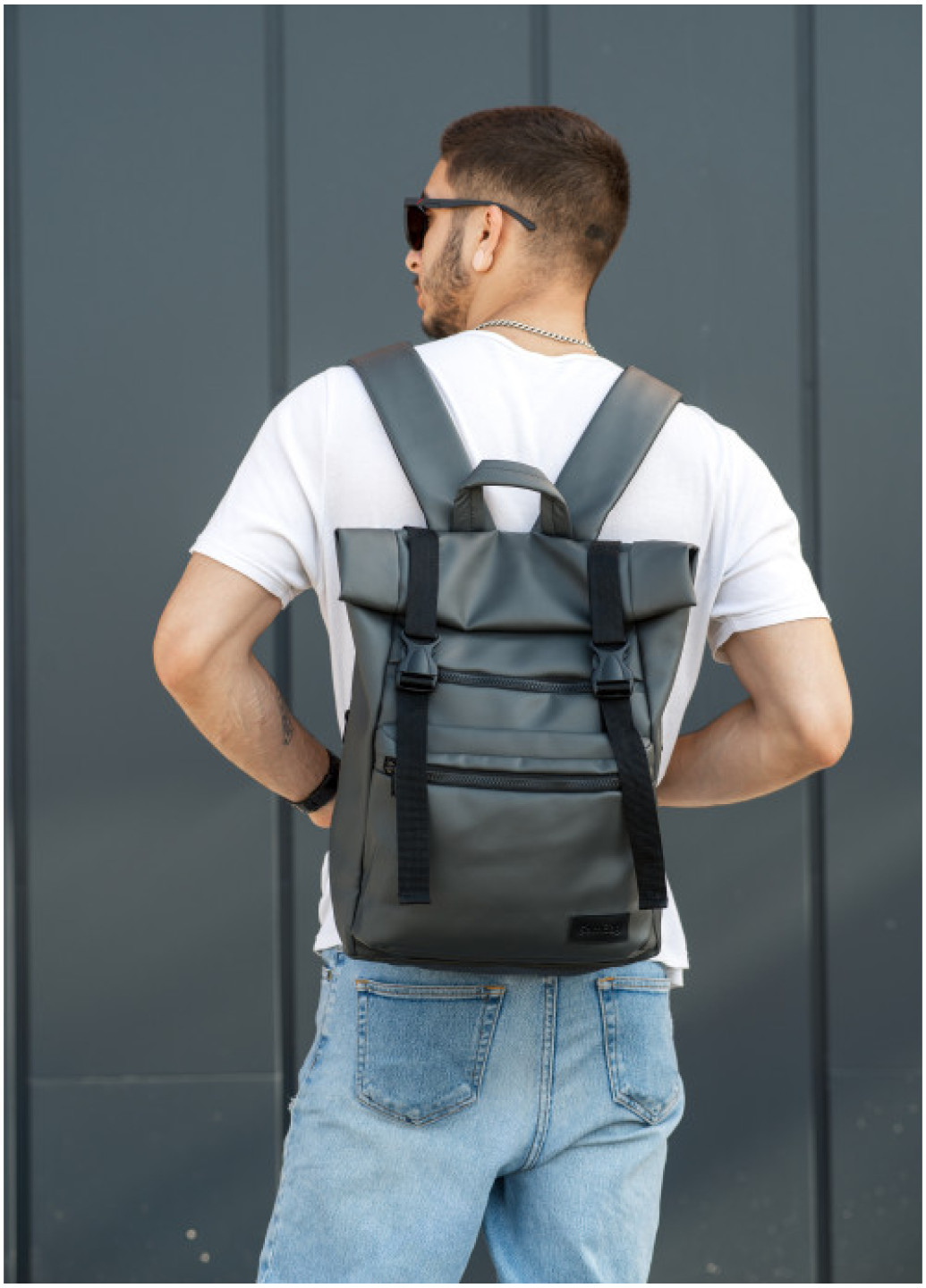 Чоловічий рюкзак ролл Sambag  RollTop LTT білий