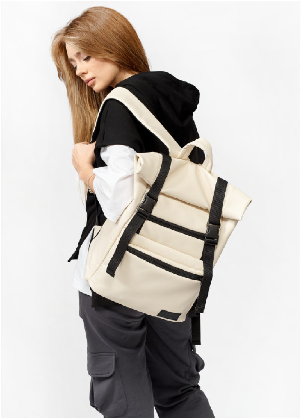 Рюкзак жіночий ролл Sambag RollTop Zard молочний