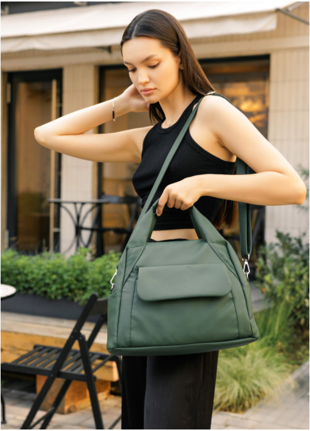 Жіноча спортивна сумка Sambag Vogue BKS зелена