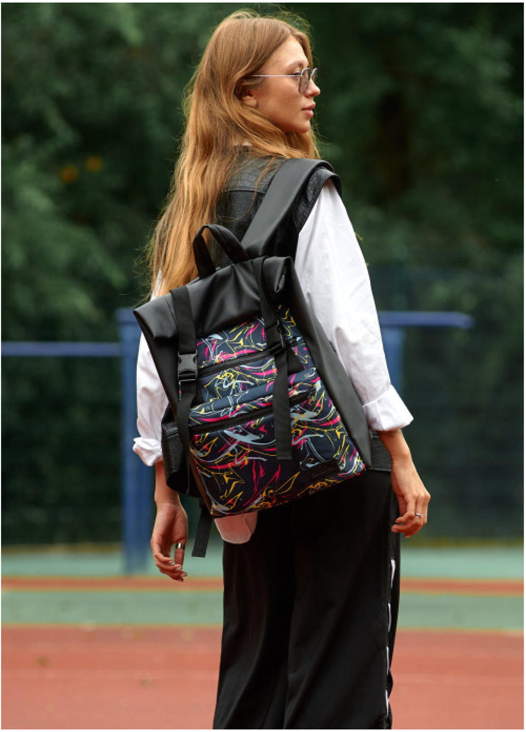 Жіночий рюкзак Sambag RollTop One з принтом 