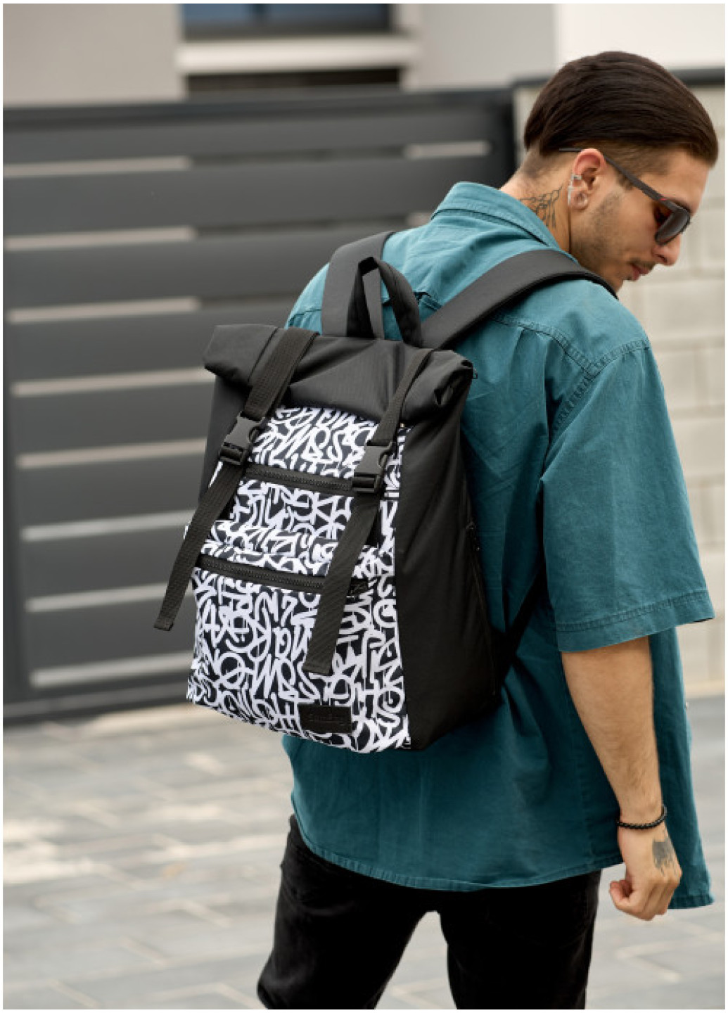 Чоловічий рюкзак Sambag RollTop One з принтом 