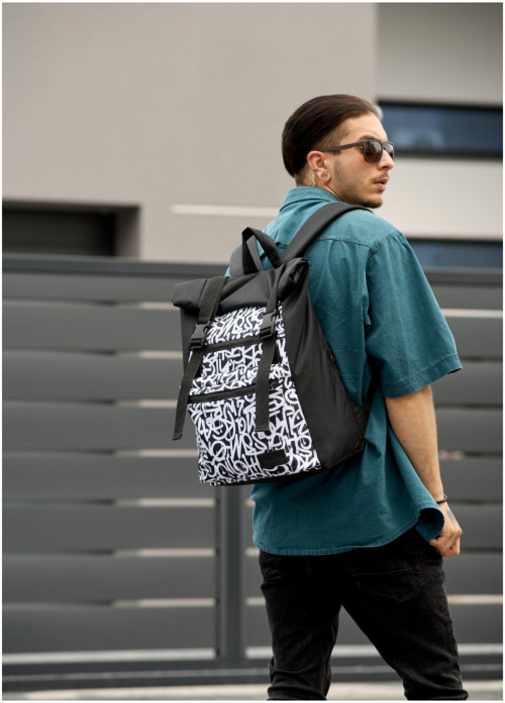 Чоловічий рюкзак Sambag RollTop One з принтом 