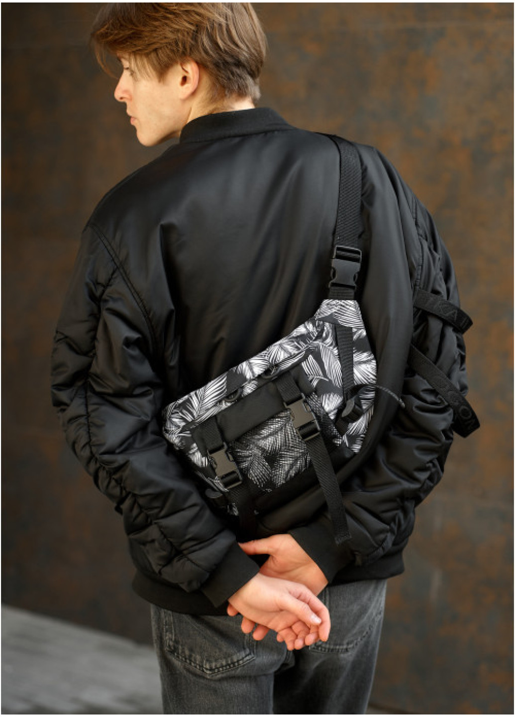 Велика чоловіча поясна сумка бананка Sambag DynamicDart принт 