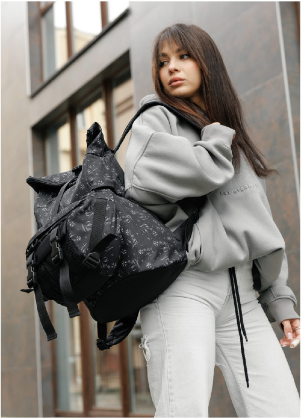 Рюкзак рол Sambag RollTop Double чорний принт