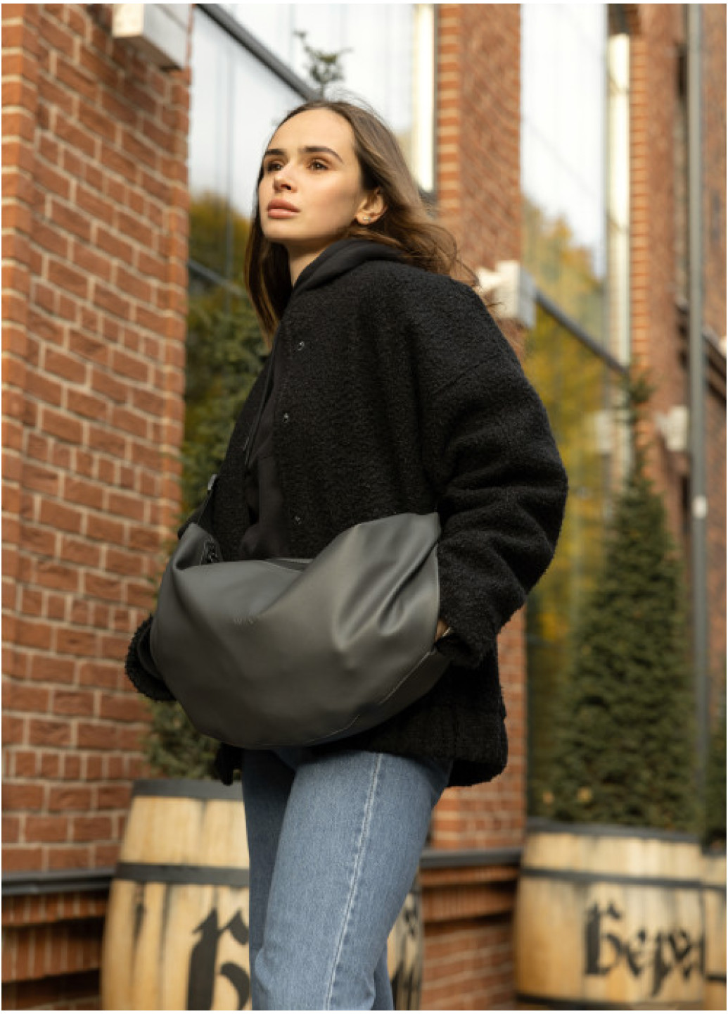 Жіноча сумка Sambag HOBO  Dolly  графітова