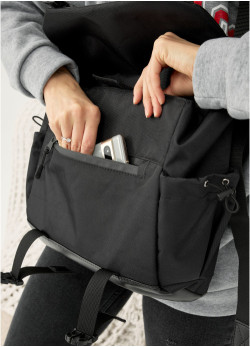 Жіноча  Сумка для ноутбука Sambag чорна з перфорацією