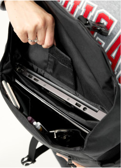 Жіноча  Сумка для ноутбука Sambag чорна з перфорацією
