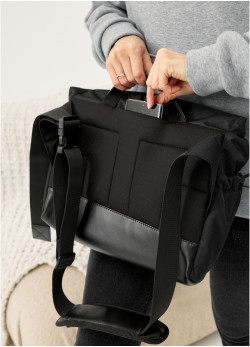Жіноча  Сумка для ноутбука Sambag чорна з перфорацією