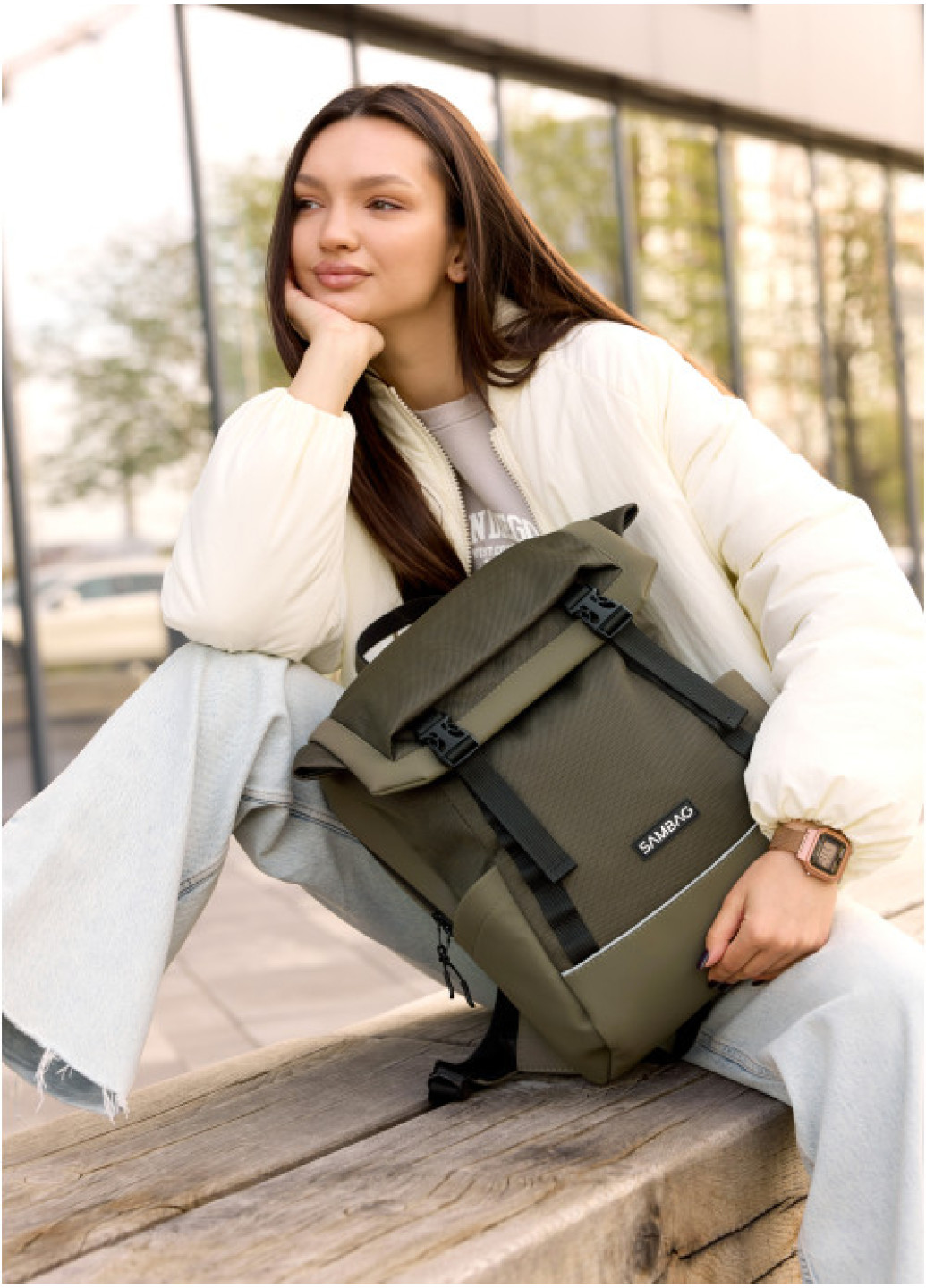 Жіночий рюкзак Sambag Aura хакі