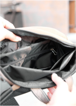 Велика жіноча поясна сумка бананка для планшета Sambag DynamicDart горіх