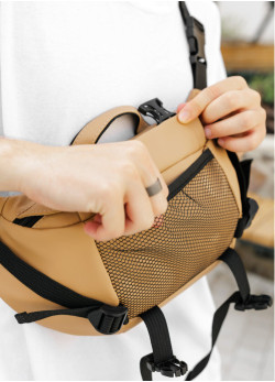 Велика чоловіча поясна сумка бананка Sambag DynamicDart беж