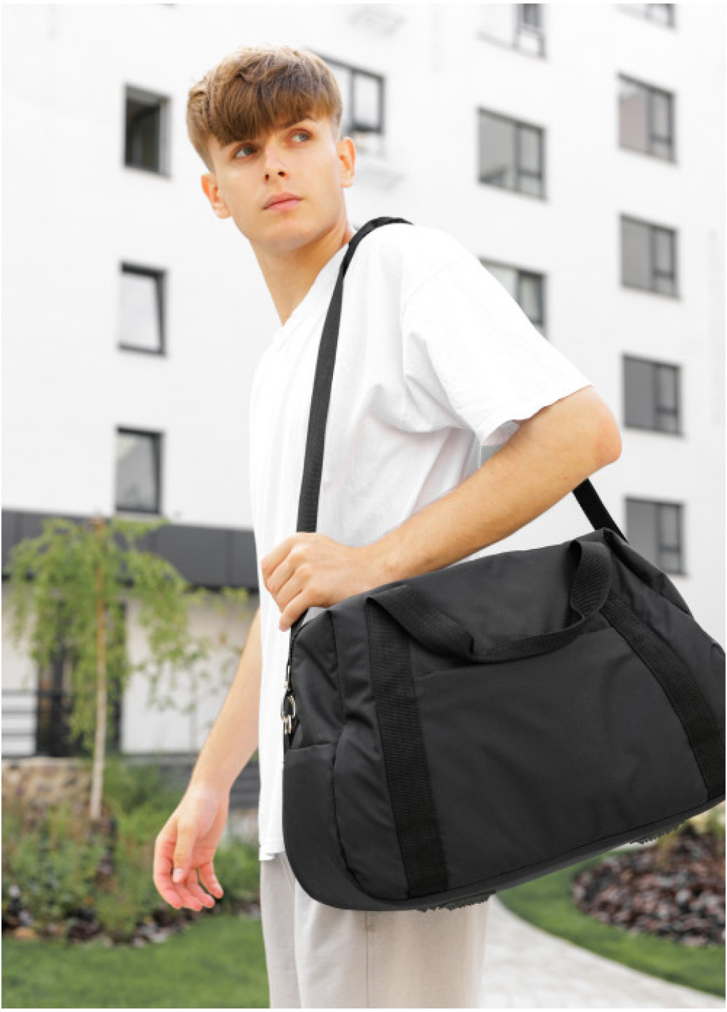 Спортивна сумка Sambag Vogue чорна тканева