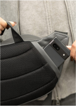 Велика жіноча поясна сумка бананка Sambag DynamicDart графітова