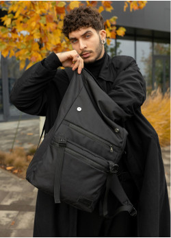 Чоловічий рюкзак Sambag RollTop ZARD чорний тканевий