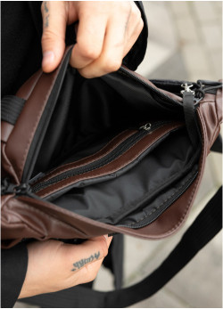 Велика чоловіча поясна сумка бананка Sambag DynamicDart коричнева