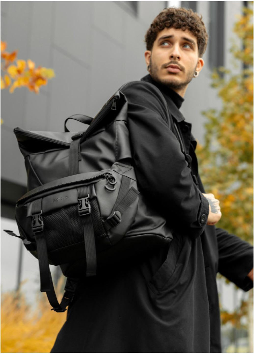 Чоловічий рюкзак рол Sambag RollTop Double чорний 