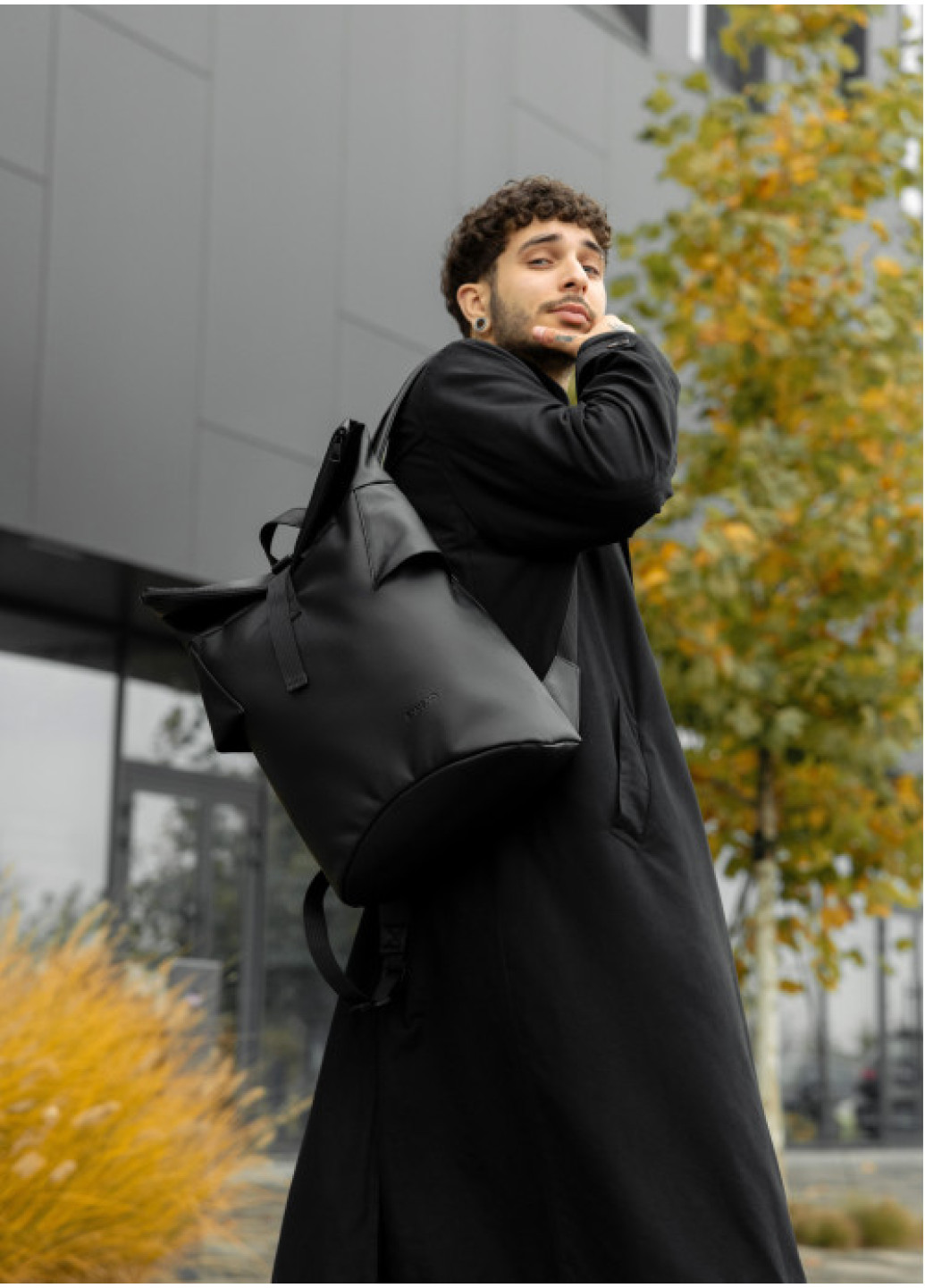 Чоловічий рюкзак ролл Sambag  RollTop KZN чорний 