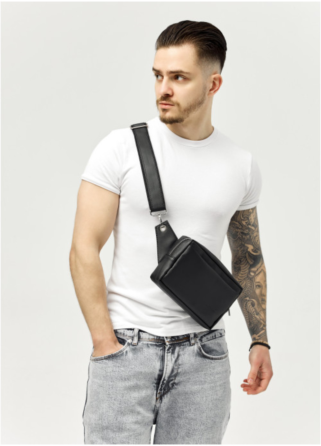 Чоловіча сумка бананка Sambag Harvi чорна