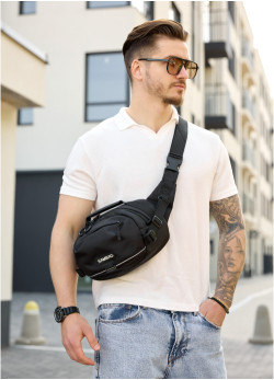 Сумка через плече бананка Sambag Flex Pro чорна