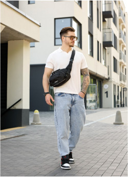 Сумка через плече бананка Sambag Flex Pro чорна