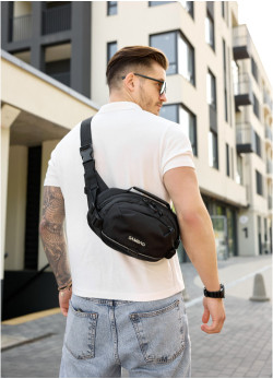 Сумка через плече бананка Sambag Flex Pro чорна