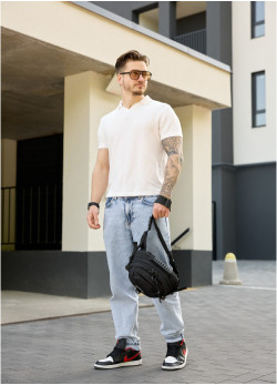 Сумка через плече бананка Sambag Flex Pro чорна
