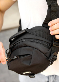 Сумка через плече бананка Sambag Flex Pro чорна