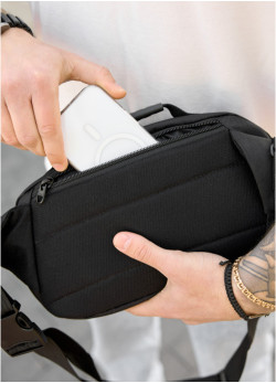 Сумка через плече бананка Sambag Flex Pro чорна