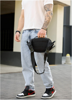 Сумка через плече бананка Sambag Flex Pro чорна