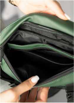 Велика жіноча поясна сумка бананка Sambag DynamicDart зелена