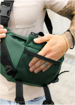 Велика чоловіча поясна сумка бананка Sambag DynamicDart зелена
