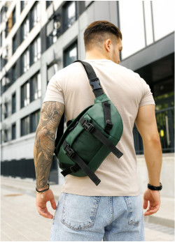 Велика чоловіча поясна сумка бананка Sambag DynamicDart зелена