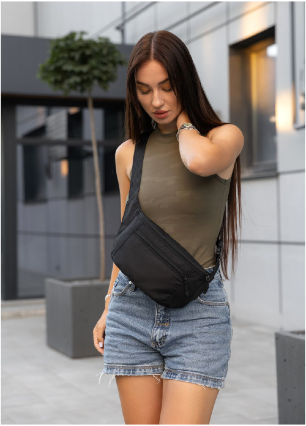 Сумка на пояс бананка Sambag Tirso Max чорная