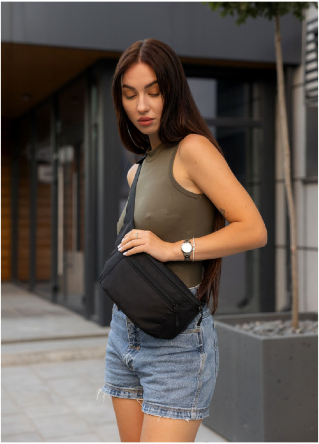 Сумка на пояс бананка Sambag Tirso Max чорная
