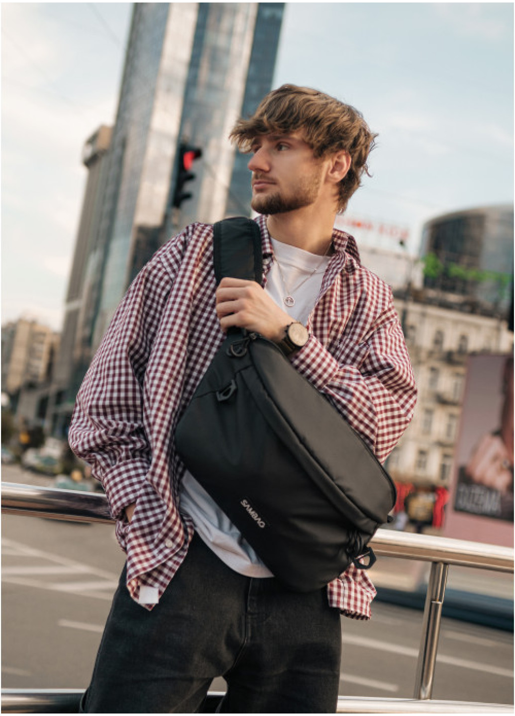 Чоловіча cумка-бананка під ноутбук Sambag Urban Laptop