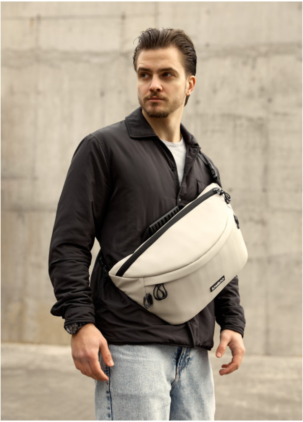 Чоловіча cумка-бананка під ноутбук Sambag Urban Laptop