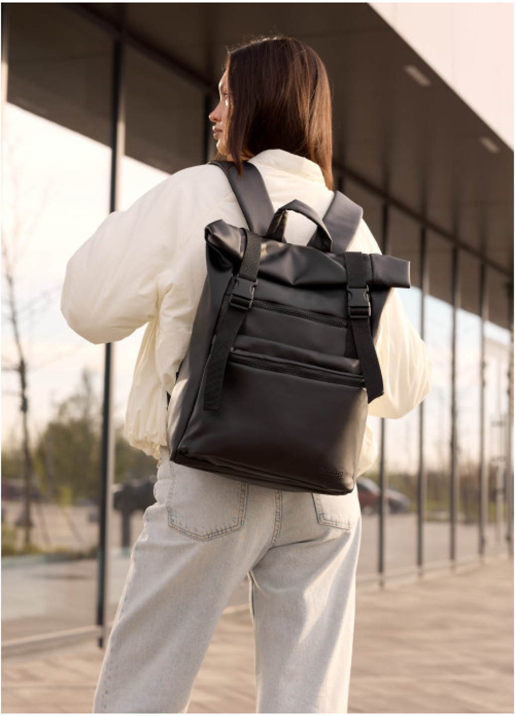Рюкзак жіночий RollTop 0SHn чорний